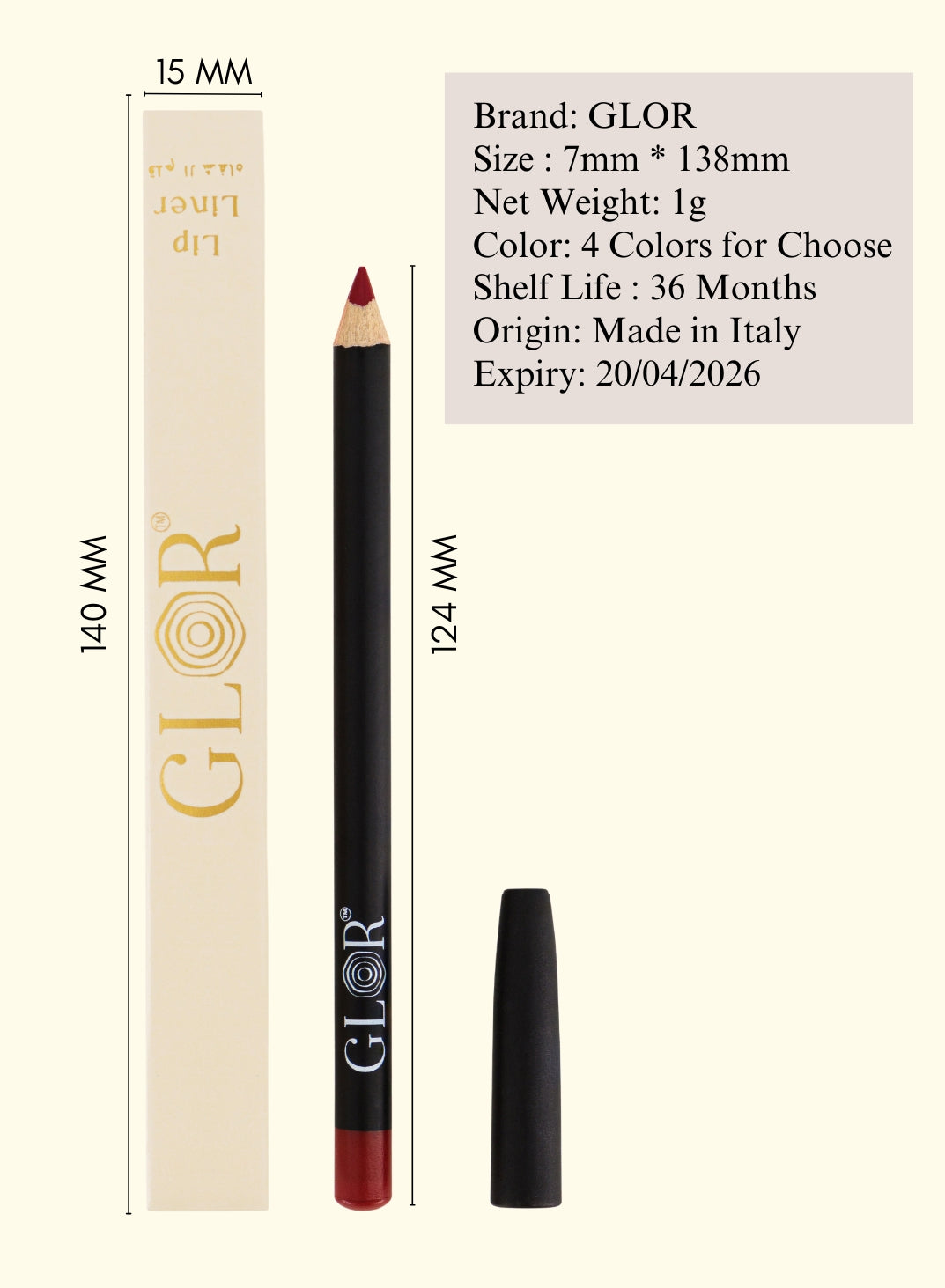 Glor Endless Charm Ultimate Precision Lip Liner - Cremisi