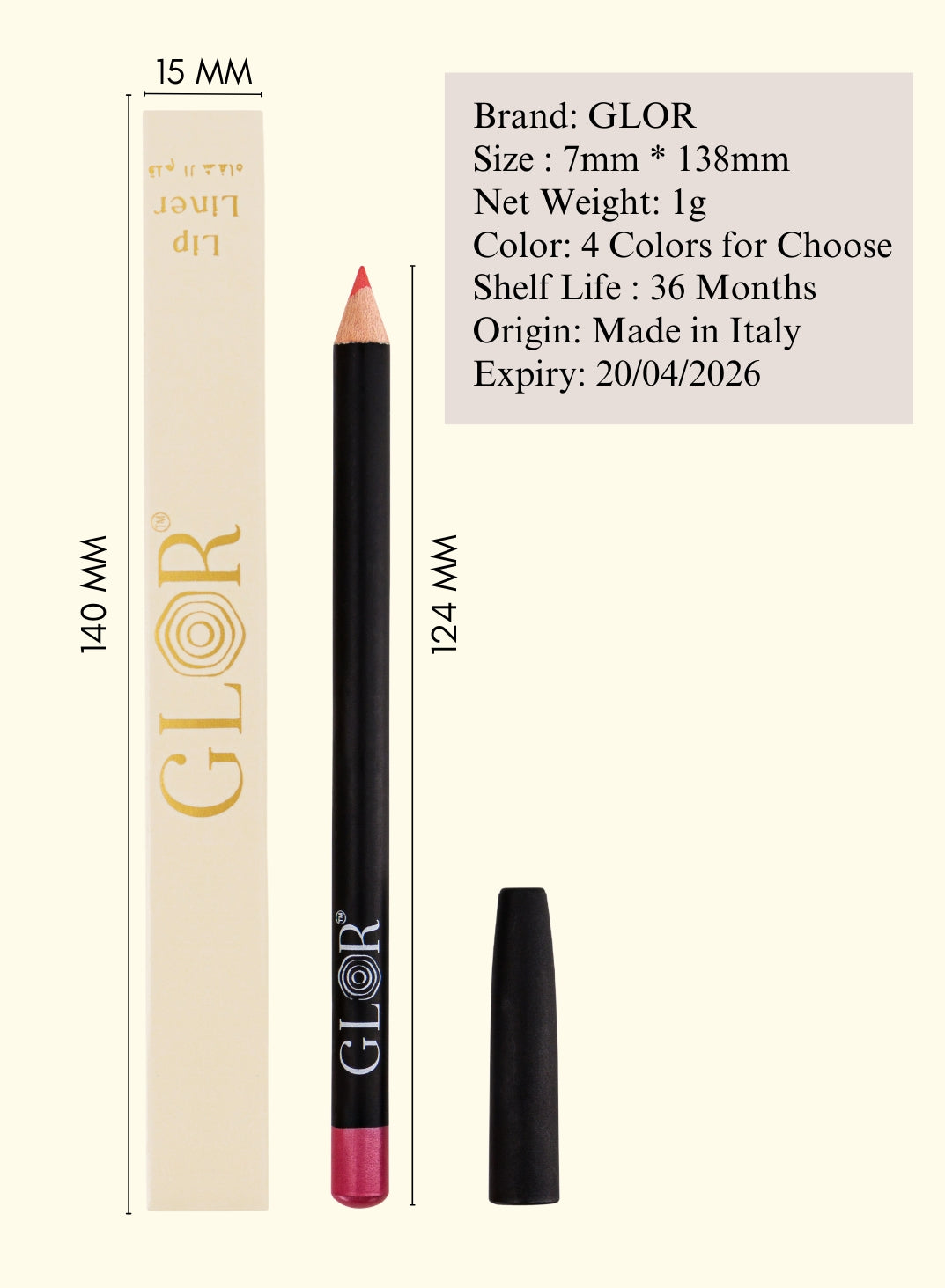 Glor Endless Charm Ultimate Precision Lip Liner - Lady Rose